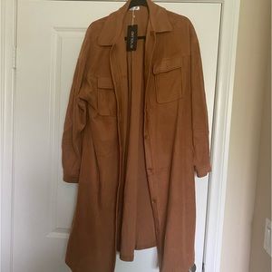 Long shacket. Great color for Fall.